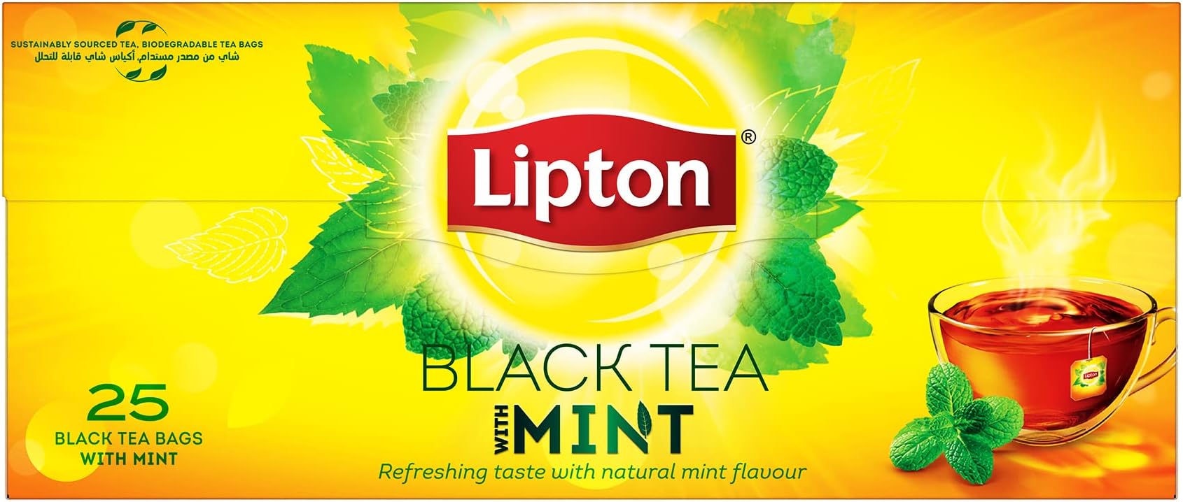 Flavoured Black Tea Mint, 25 Teabags