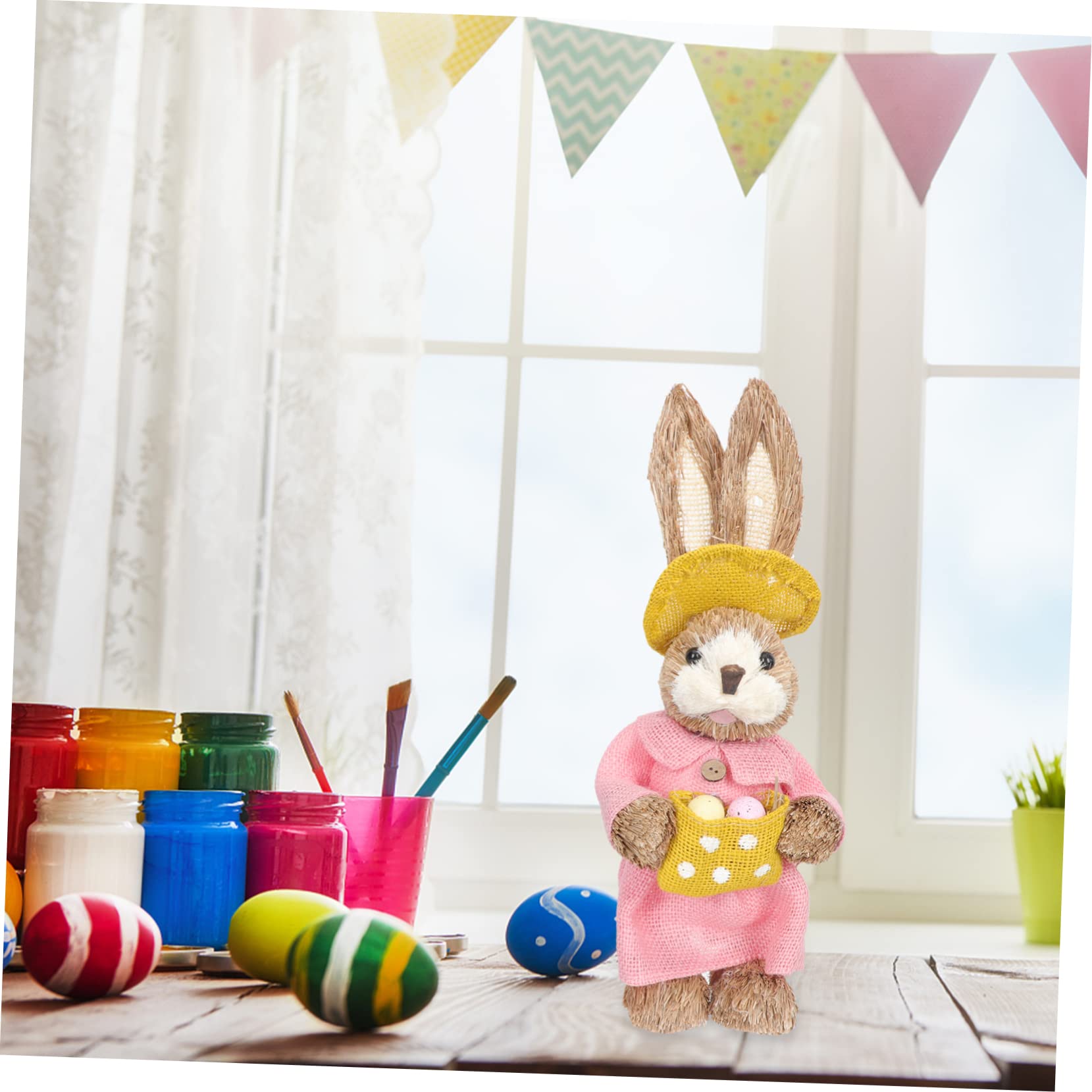 Alipis 2 Set Coniglio Di Paglia Fatto A Mano Cibo Per Conigli Arredamento Di Animali Di Natale Fare Rifiuti Il Coniglietto Di Pasqua È Accalcato Tratta Cavia Cotone 2 Pezzi * 2