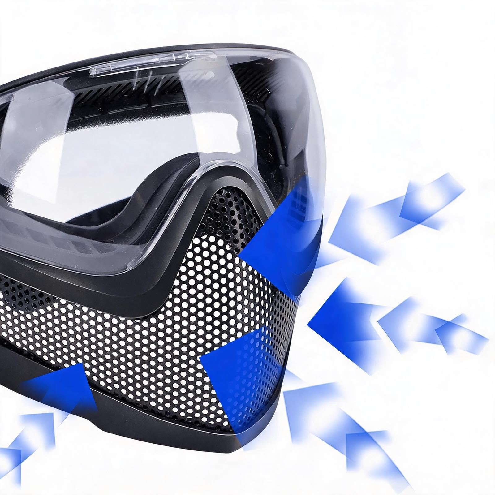 Casco Táctico con Máscara Protectora Transparente Que Cubre Todo el Rostro