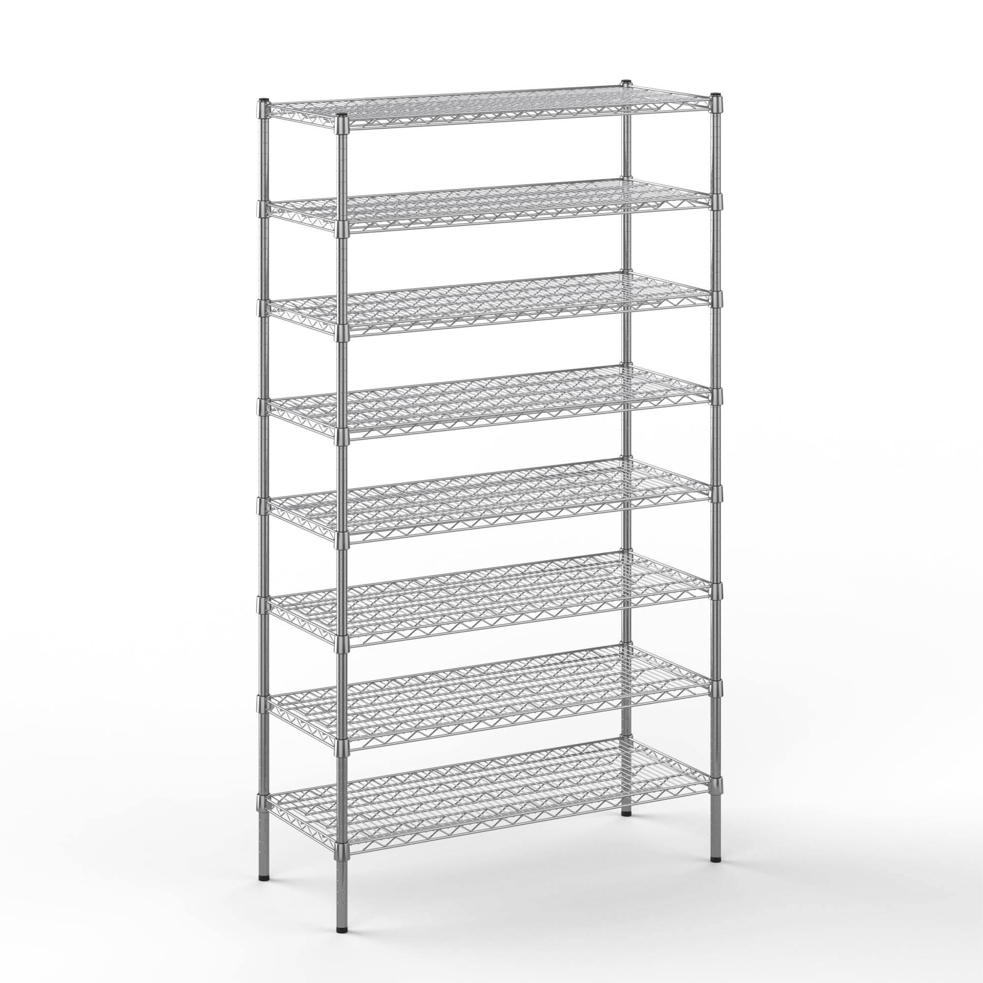 18" Deep x 42" Wide x 74" Height Wire Shelving Kit | 8-Tier | NSF Commercial Storage Rack Unit