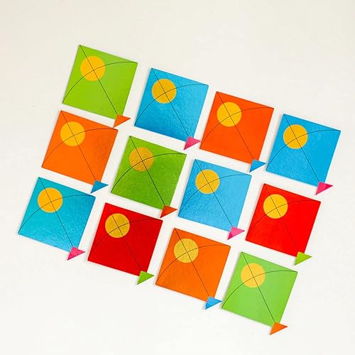 Miniatura 8 de Desi Favors Juego de 4 recortes de cometas de gran tamaño en rojo, verde, azul y naranja para decoración, decoraciones Pongal Sankranthi lohri  9.5