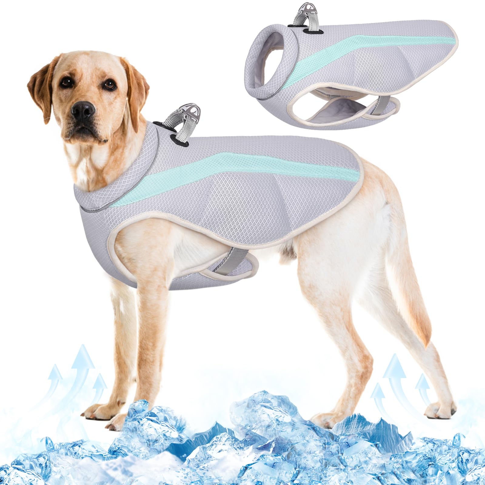 Gilet de refroidissement pour chien réglable protection solaire d'été