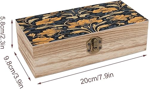 Miniatura 2 de Old Style Flowers Wooden Storage Box Exquisite Crafts DIY Wood Gift Boxes Large Vintage Wood Box with Lid Wooden Jewelry Boxes Art Stash Keepsake