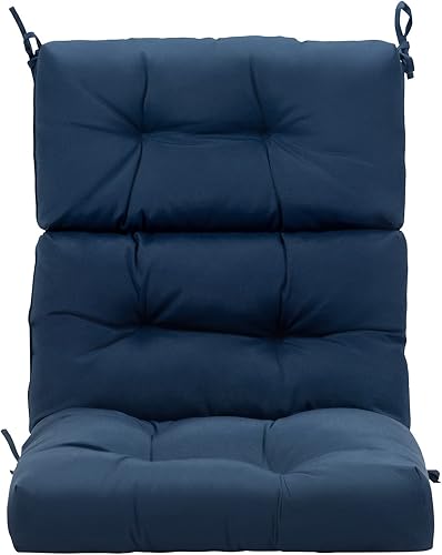 Miniatura 9 de Tangkula Cojín para silla de respaldo alto de patio, cojines de asiento copetudos con lazos de cuerda antideslizantes, cojines de repuesto para uso