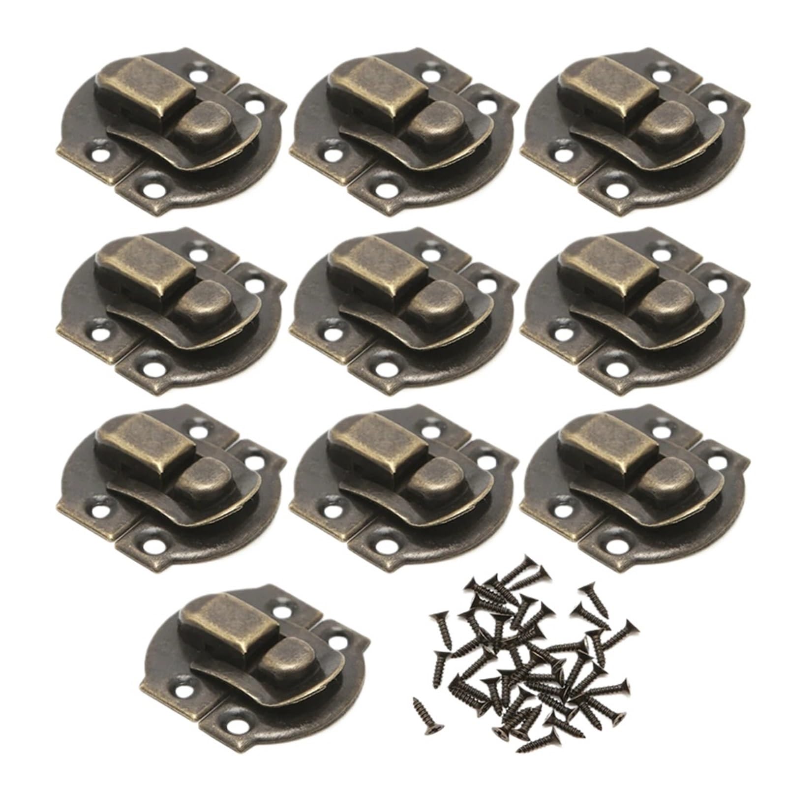 Zyagh Bronze 20Pcs Treasure Box Clasps Iron Wooden Case Toggle-Latch Suitcase Hasp Retro Small Buckle Hardware Accessories(Bronze)