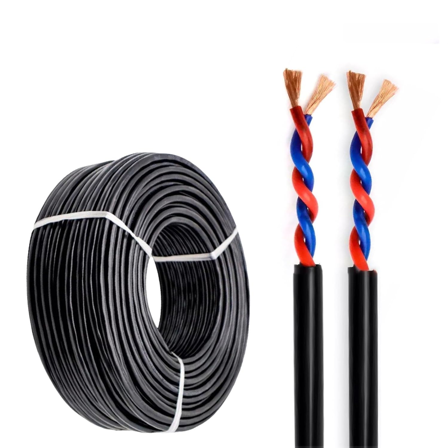 16/2 Gauge Twisted Pair Wire-20/18/16/14 AWG Stranded Copper Wire, Flame-Retardant, Flexible PVC Sheath,for Broadcast, Control Systems, Or Power Supply(100ft,0.5mm2-2c)