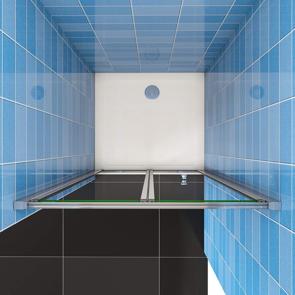185 cm Box Doccia per Nicchia Porta a Soffietto Vetro Temperato 5 mm Trasparente Profili Cromati Lucidi 80 cm