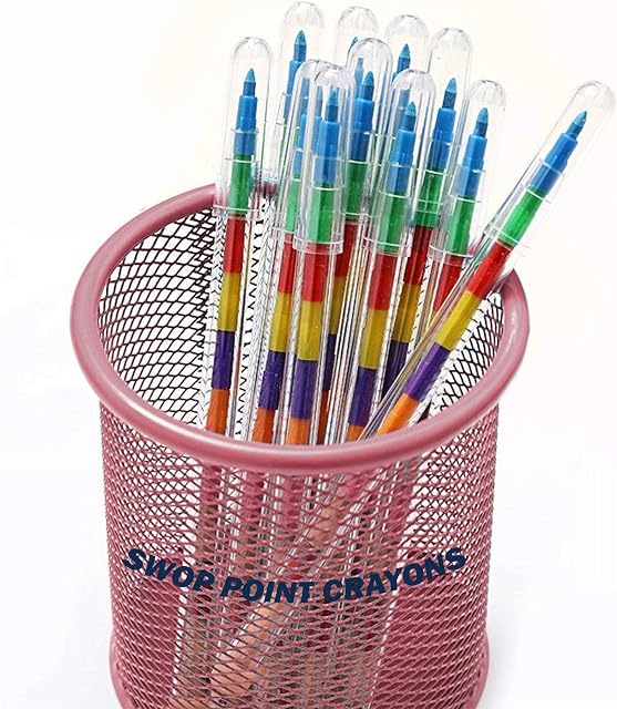 12 x Swop Point Crayons, Colouring Pencils, Assorted Colouring Crayons Party Bag Fillers, Pencil Crayons Kids Pens Stationary Supplies, Colouring Pencils Set, Toddler Twistables Coloured Crayons
