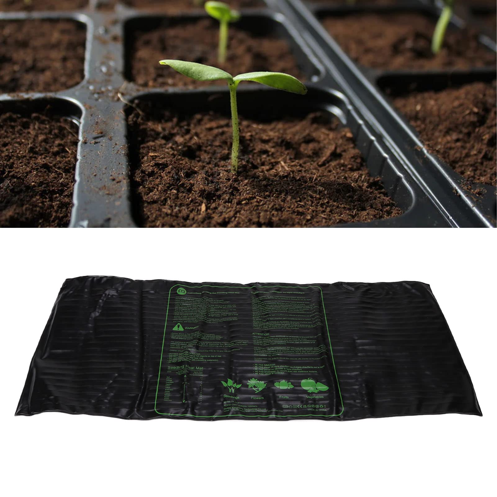 Tappetino Riscaldante per Piantine, Tappetino Riscaldante per Rettili Ad Alta Efficienza Impermeabile in PVC, Morbido Flessibile Flessibile Confortevole Tappetino Riscaldante per Piante(EU)