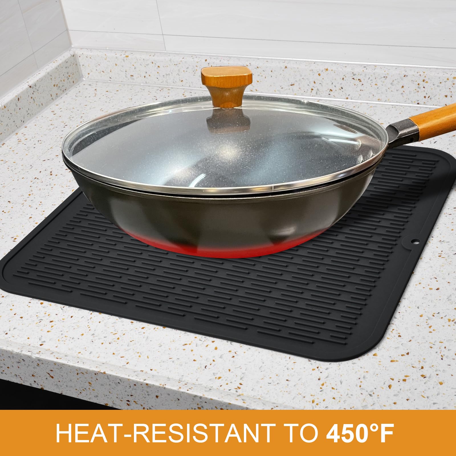 Li&Zhao Tapis De Séchage à Vaisselle En Silicone, Tapis De Séchage