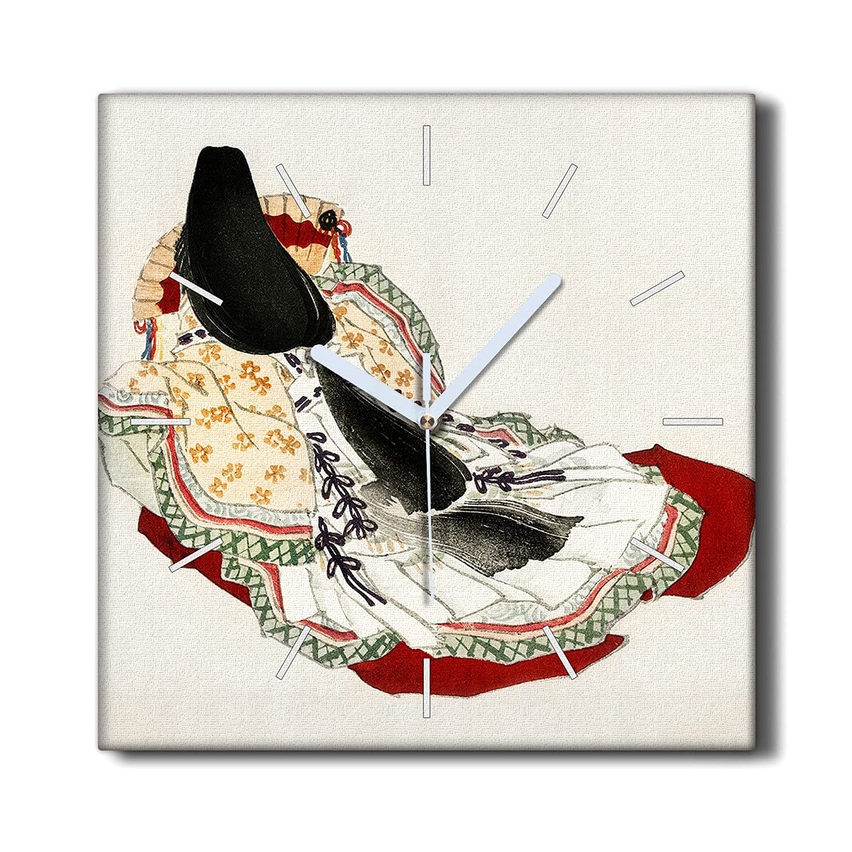 Horloge silencieuse sur toile 30x30cm pour décorer le salon sans bruit de tic-tac