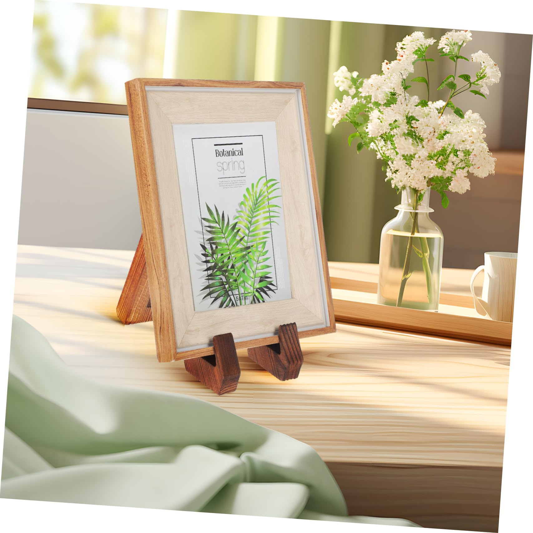 PRETYZOOM Display Stand for Albums Plaque Holder Magazine Stand Wooden Book Rack Stable Structure