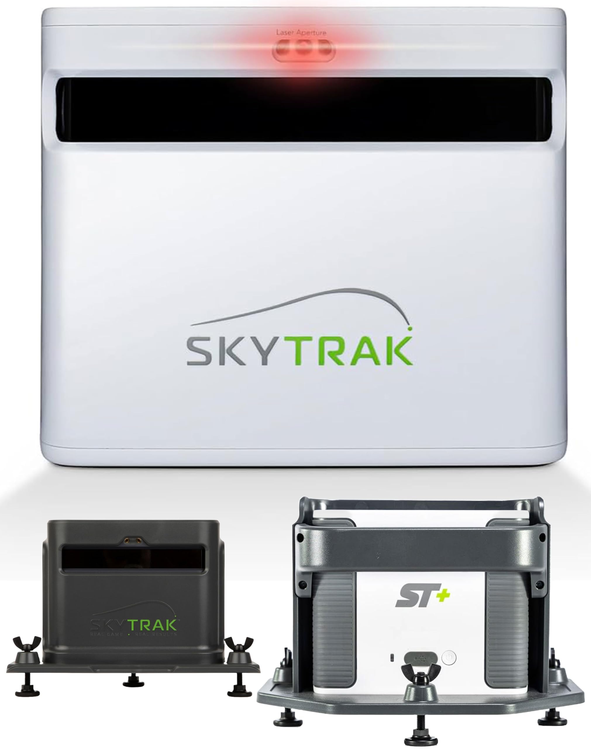 SkyTrak ST Plus Golf Launch Monitor Simulator Bundle - Indoor Outdoor Shot Club Data Simulation Ready with Free