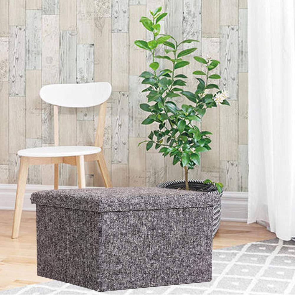 baul Puff almacenaje baul Puff Taburete De Almacenamiento de Taburete Puffs Reposapiés De Almacenamiento otomana Dark Gray,50 * 31 * 31