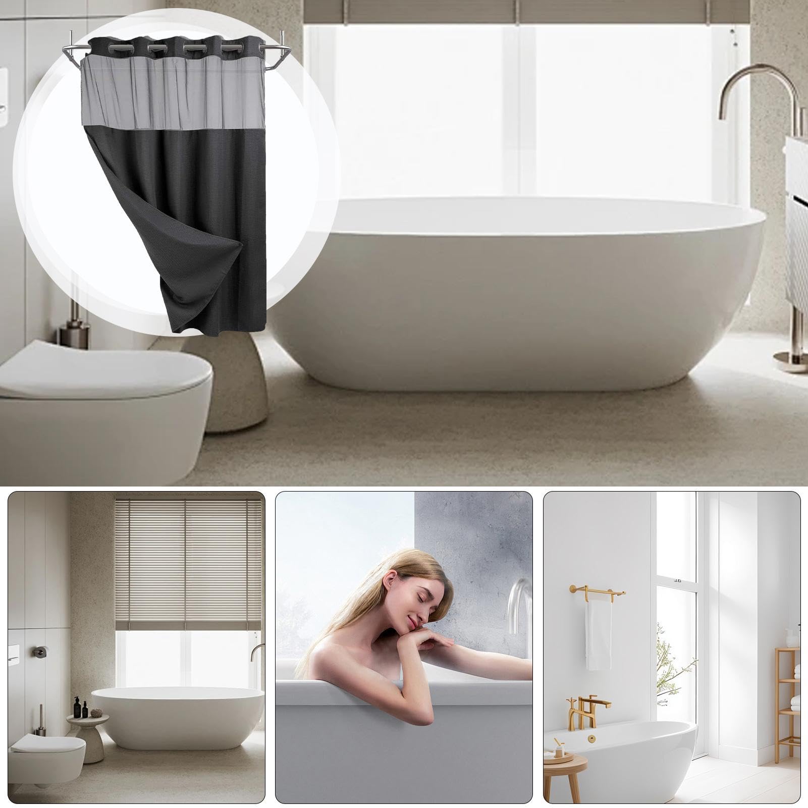 Générique Rideaux de Douche gaufrés,Rideaux de Douche imperméables