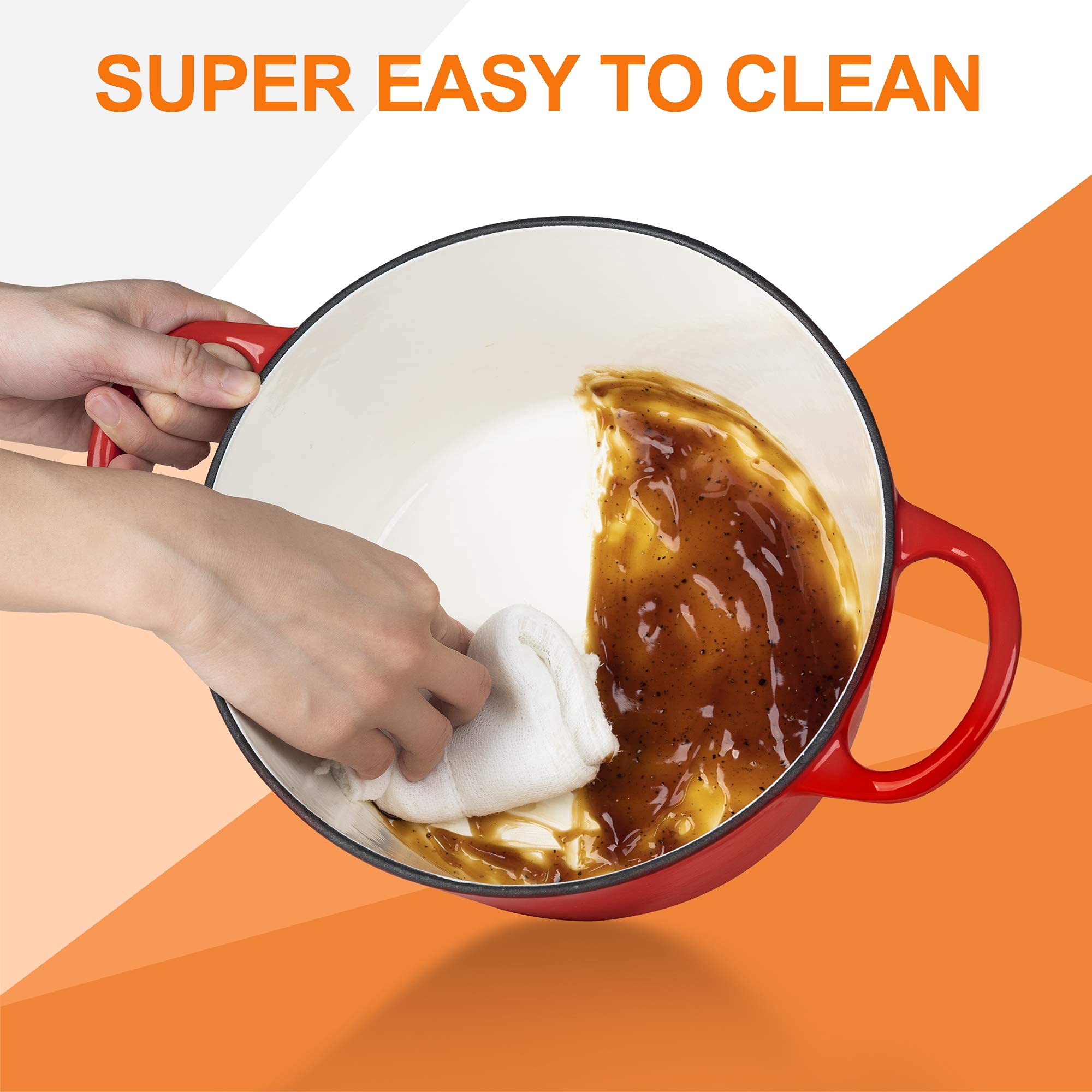 MICHELANGELO Dutch Oven 24cm, Cast Iron Dutch Oven Pot with Lid, 24cm/3