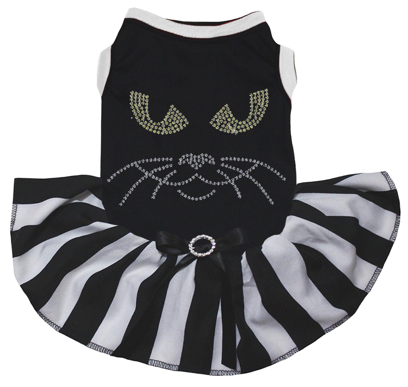 Robe pour chien motif chat strass coupe ample anti-frottement taille XXL