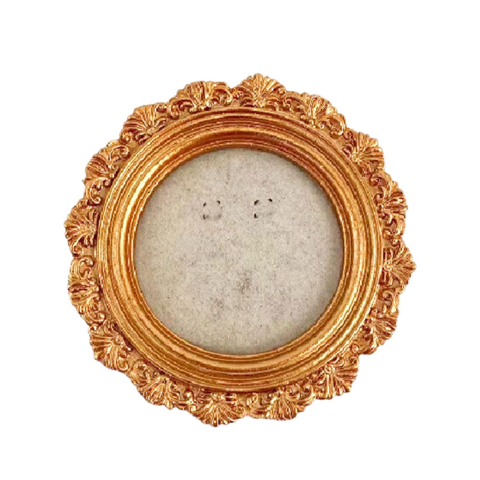 Minis Picture Retro Frame with Stands Tiny Antique Photo Baroques Ornate Resin Frame Hanging Display Wedding Decors Minis Antique Photo