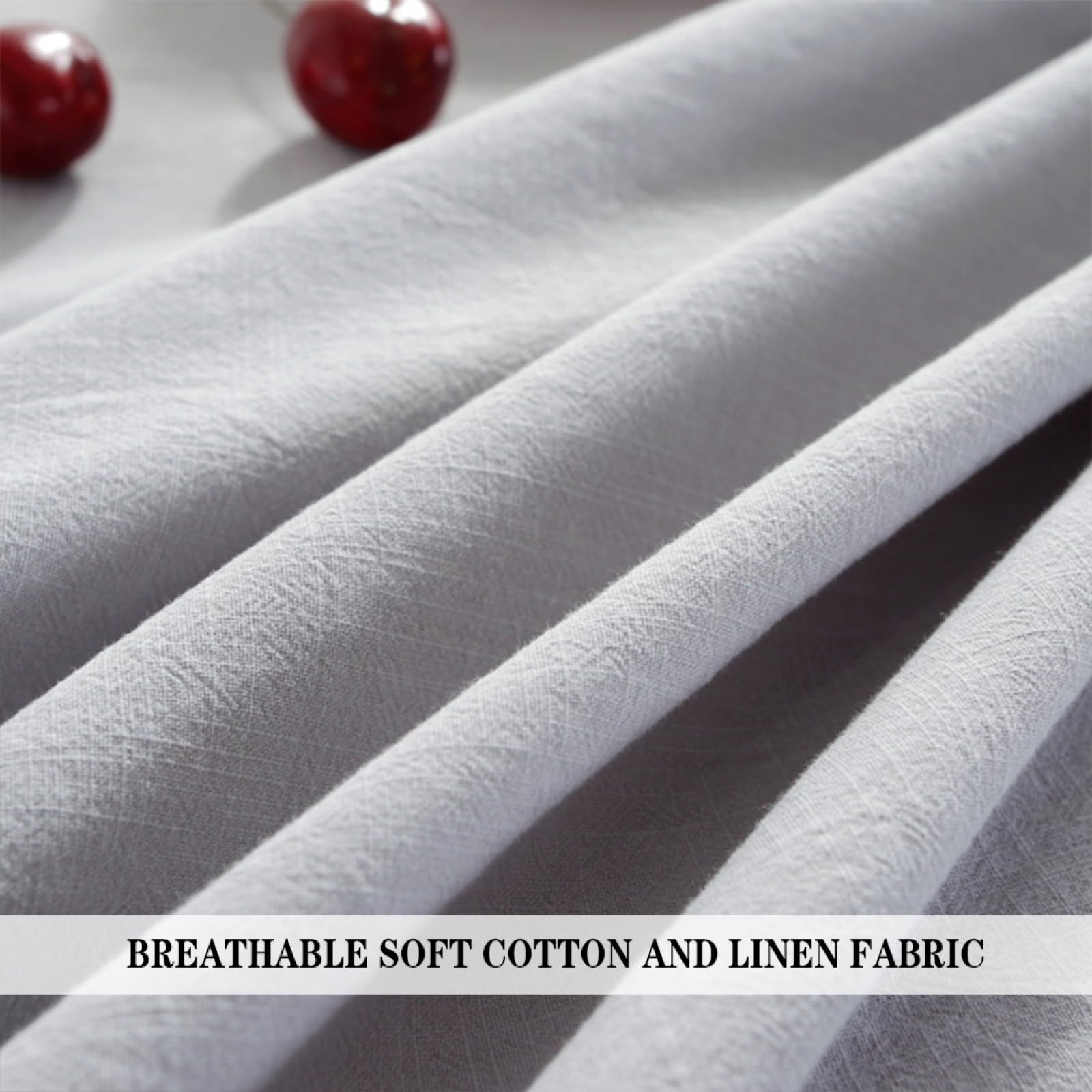 Tovaglia rettangolare in cotone e lino, 90 x 90 cm, versatile, stile country, per cucina, buffet e decorazione da campeggio all'aperto.