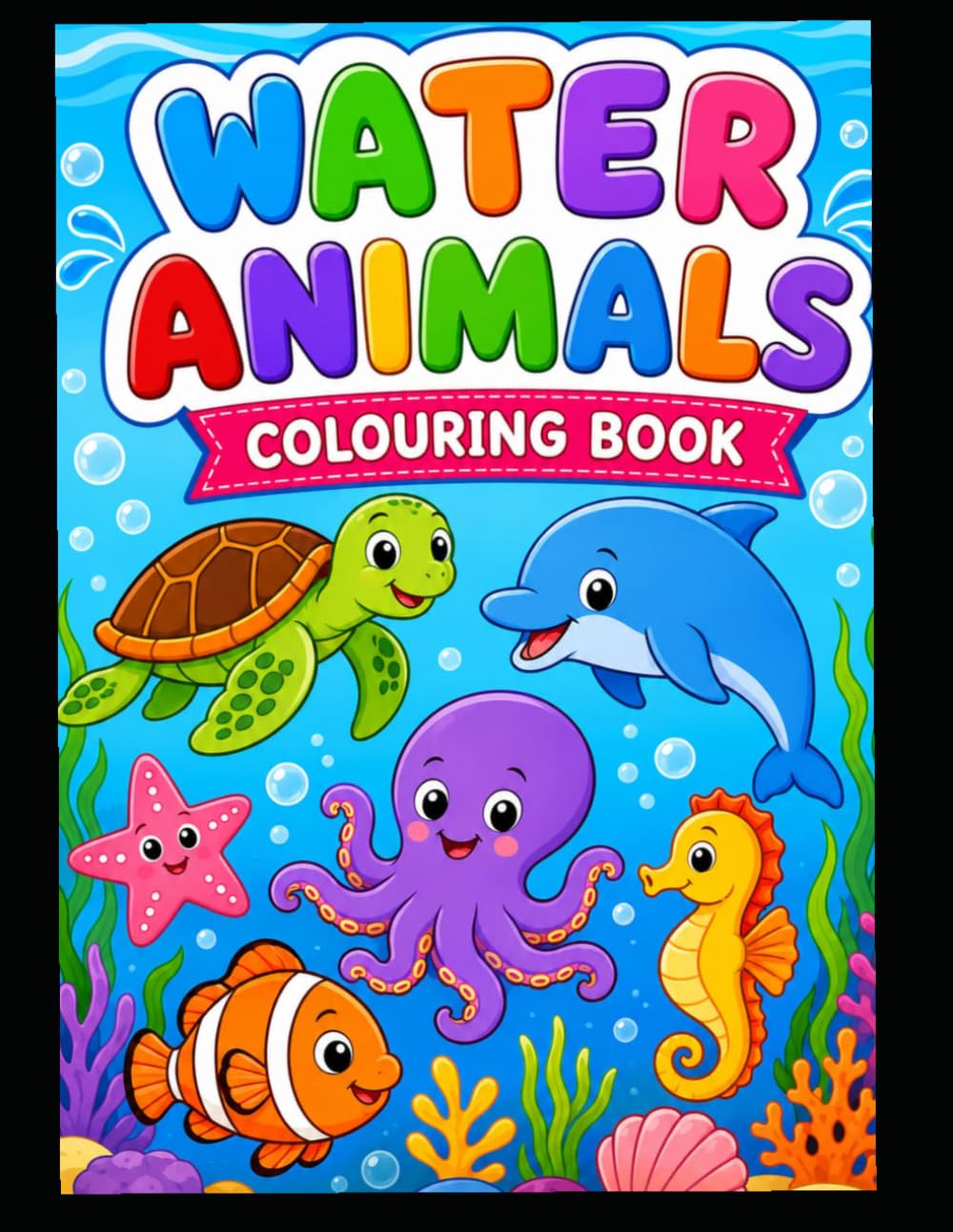 Water Animals Coloring Book for Kids Ocean Friends Coloring Book Cute Sea Animals Coloring Book: Amazing Water Creatures Coloring Book Sea Life ... Ages 3–6 Dive Into the Ocean Coloring Book