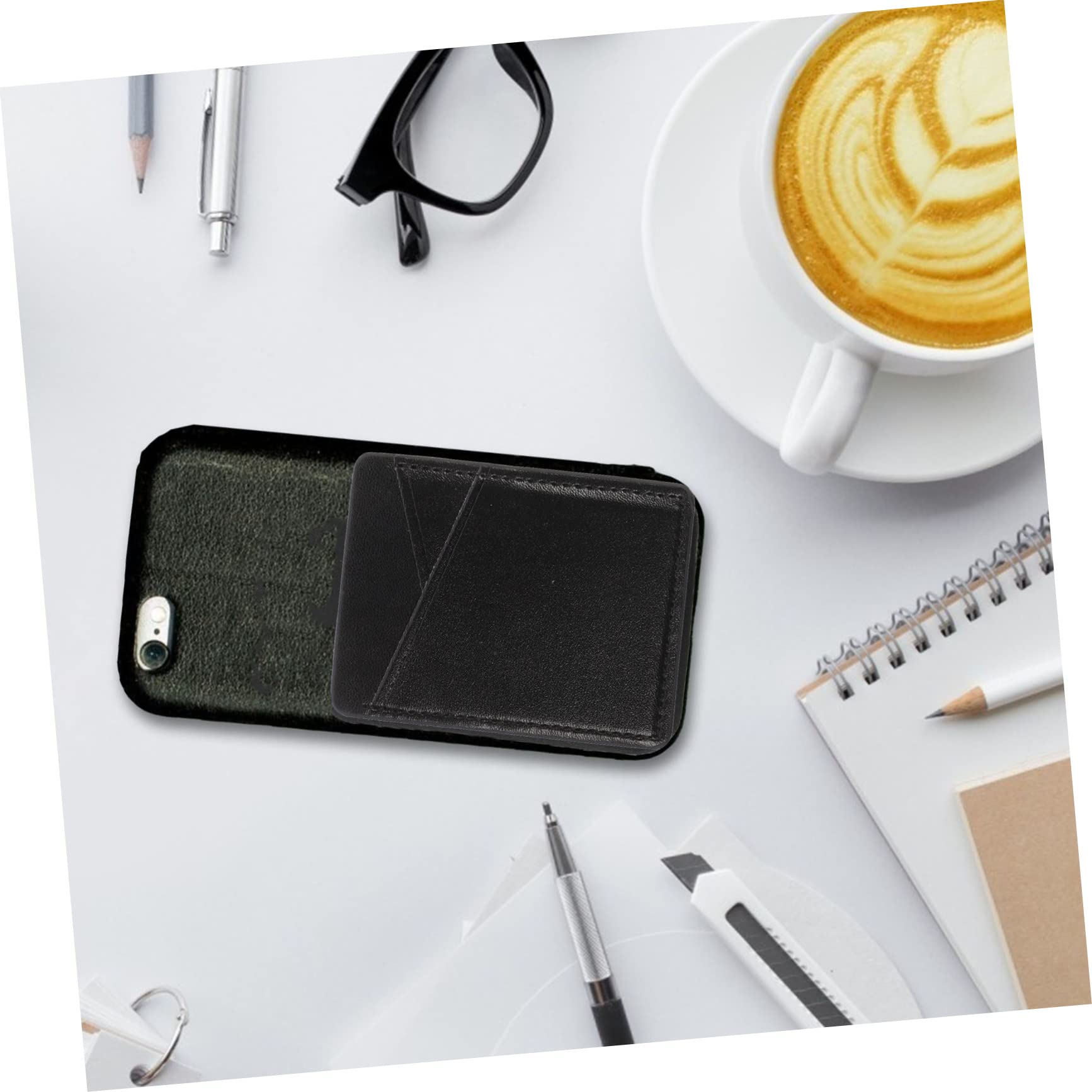 DOITOOL 10piezas Soporte Adhesivo para Tarjetas De Crédito Holder De PU para Teléfono Móvil Organizador De Ranuras Práctica Compatible Smartphones