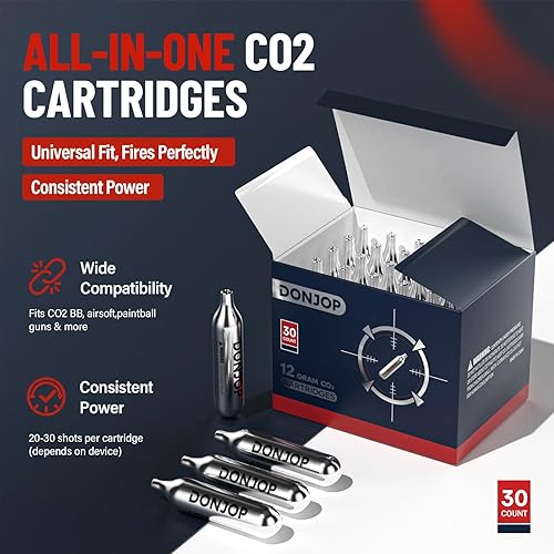 Miniatura 2 de Cartuchos de CO2 12G sin rosca, cartuchos de CO2 pistola BB, pistola BB de CO2, pistola de CO2 Airsoft y marcadores de paintball C02, ajuste cómodo