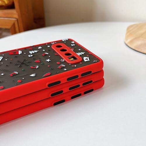 Miniatura 2 de ZTOFERA Funda de Navidad para Sumsung Galaxy S10, bonito diseño de Feliz Navidad, regalo de silicona translúcida de policarbonato duro + TPU