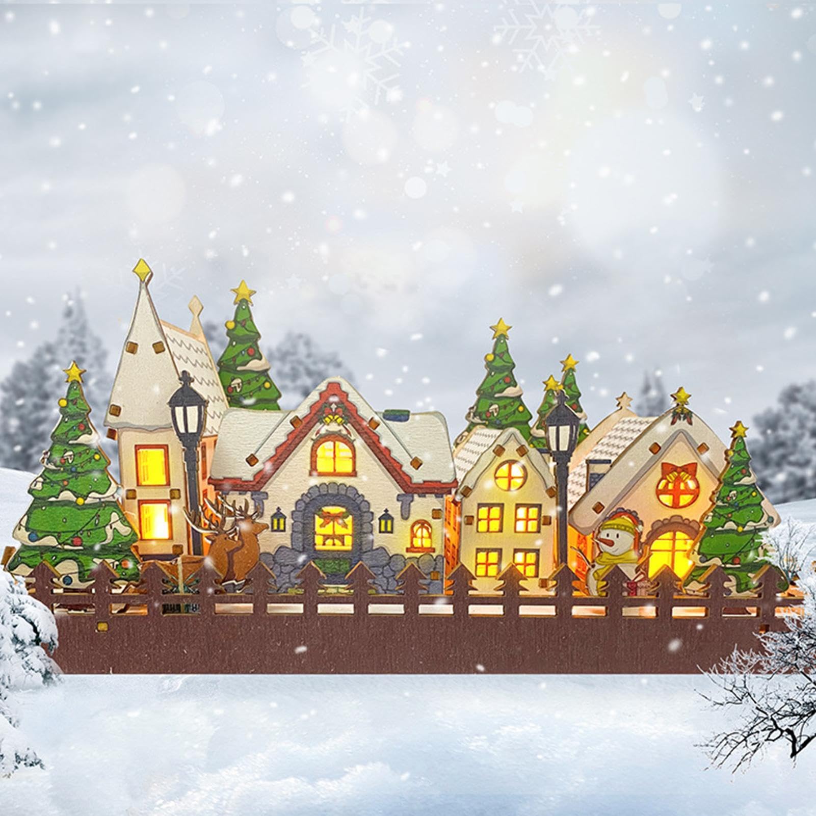 Amazon.co.jp: クリスマスビレッジライト - 冬のシーンLEDクリスマス