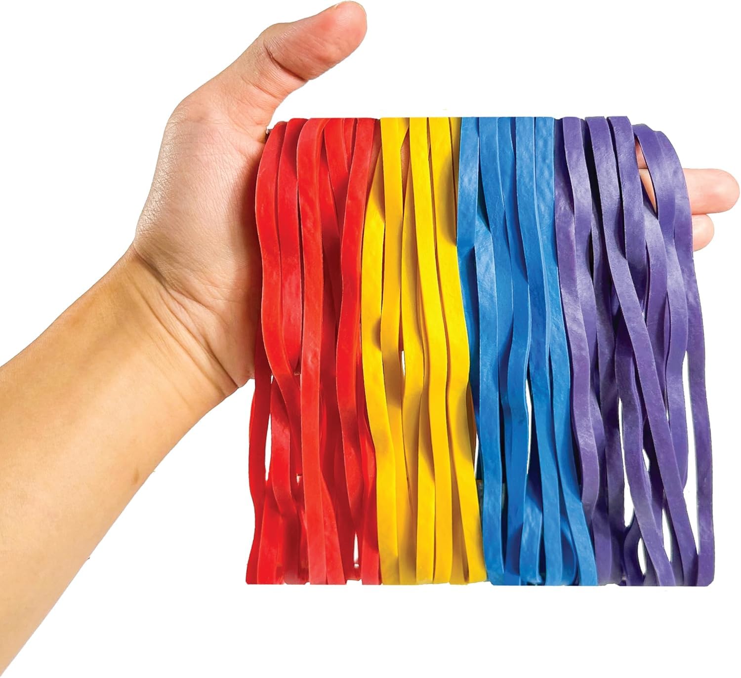Yosogo Extra Large 8 Inch Big Postal Rubber Band - Assorted Colour Heavy Duty Elastic Biodegradable Natural Rubber Bands (30 PCS)