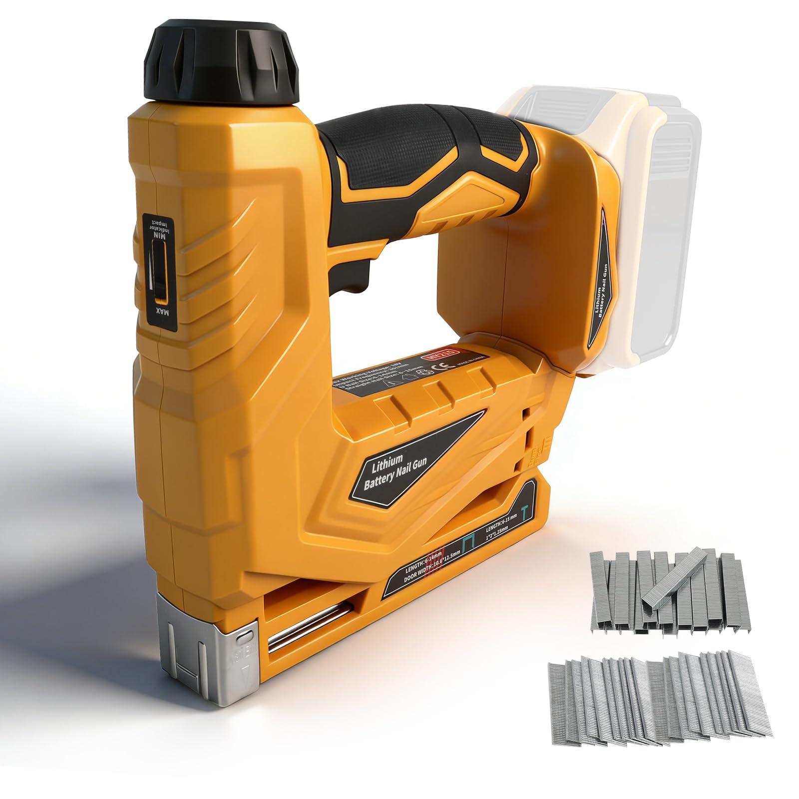 Dewalt Kompatibler Kabelloser Brad Nagler 2-in-1 Elektrische Heftpistole mit Tiefeneinstellknopf 2 Brennmodi 2000 Nägel