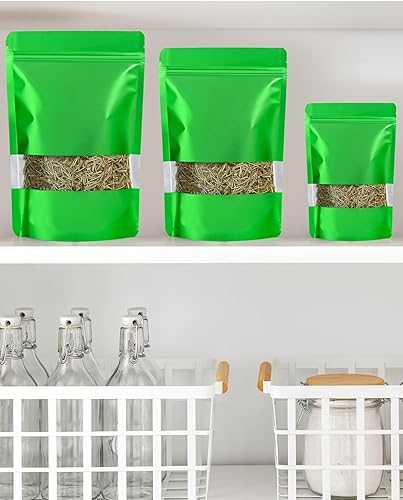 Miniatura 7 de Paquete de 100 bolsas a prueba de olores, bolsas resellables con ventana transparente, bolsa de papel de aluminio, bolsas sellables para embalaje