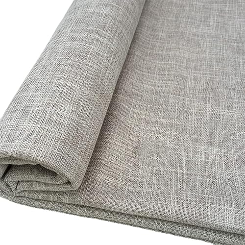 TinaKim Tela gruesa de tapicería para silla, material de tela de lino sintético, para sofá o sillón (3 caqui claro, 3 yardas (57 x 108 pulgadas)