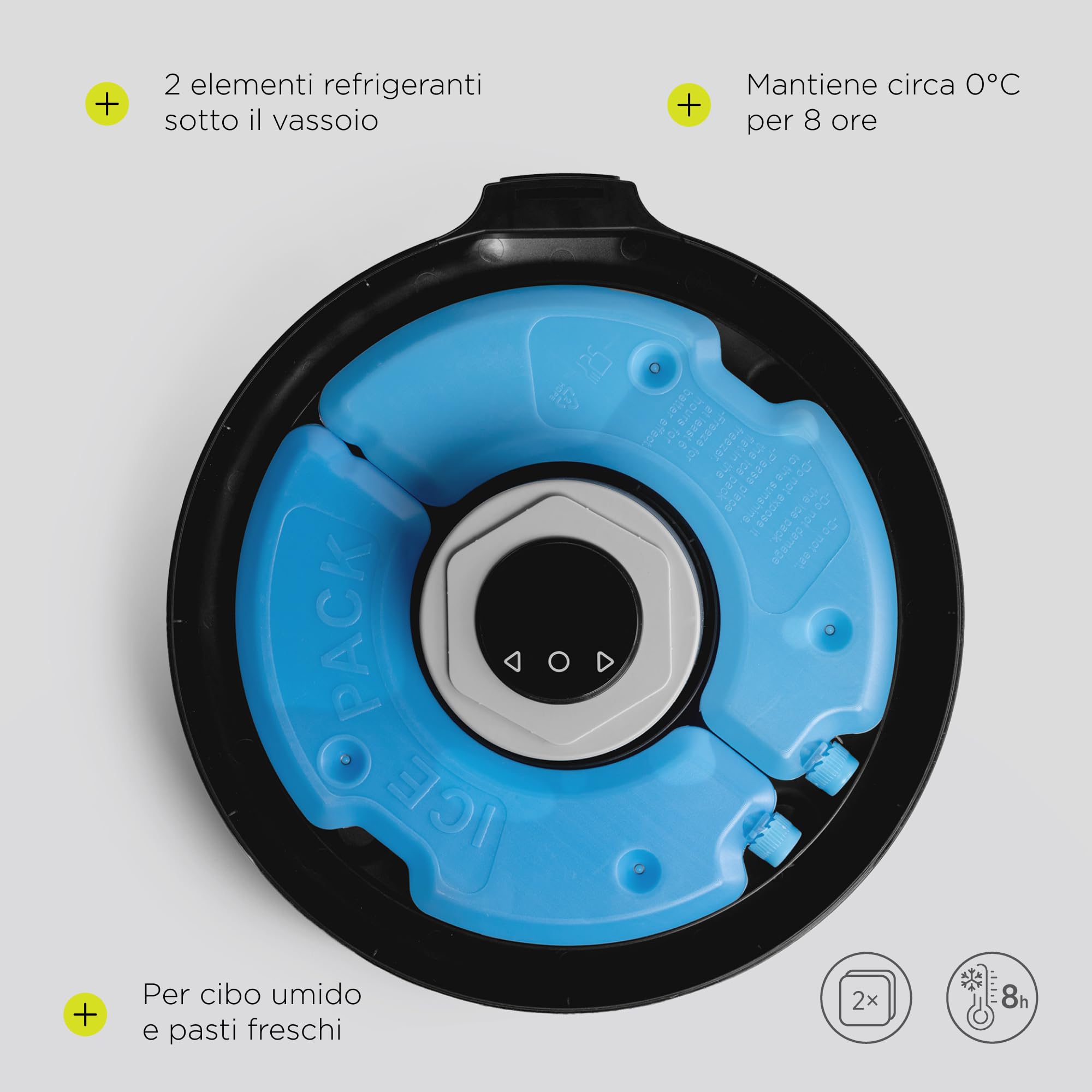 Nube Distributore automatico di cibo umido per cani con raffreddamento, ciotola in acciaio inox, controllo app, 6 scomparti da 150 ml, mangiatoia anti-jam, batteria 4000 mAh, USB-C (nero)
