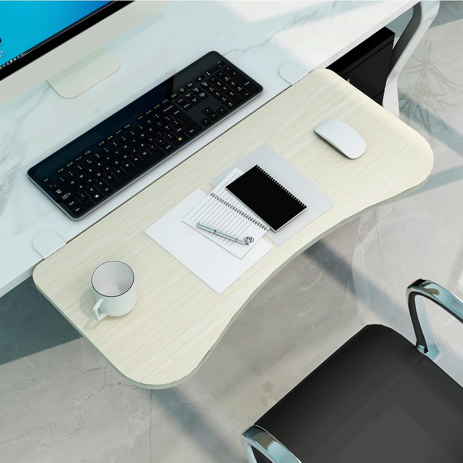 Desktop Keyboard Tray Desktop Extender Curved Foldable