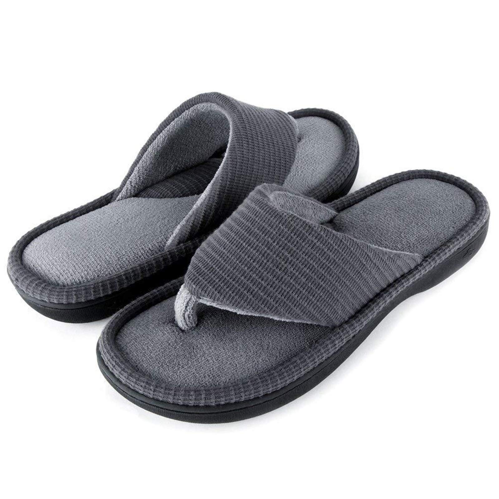 XFF Slipper Fall Winter Goose Down Slipper Slipper Men Soft Comfortable Sponge Lining Belt Herringbone Indoor Slipper Bedroom L
