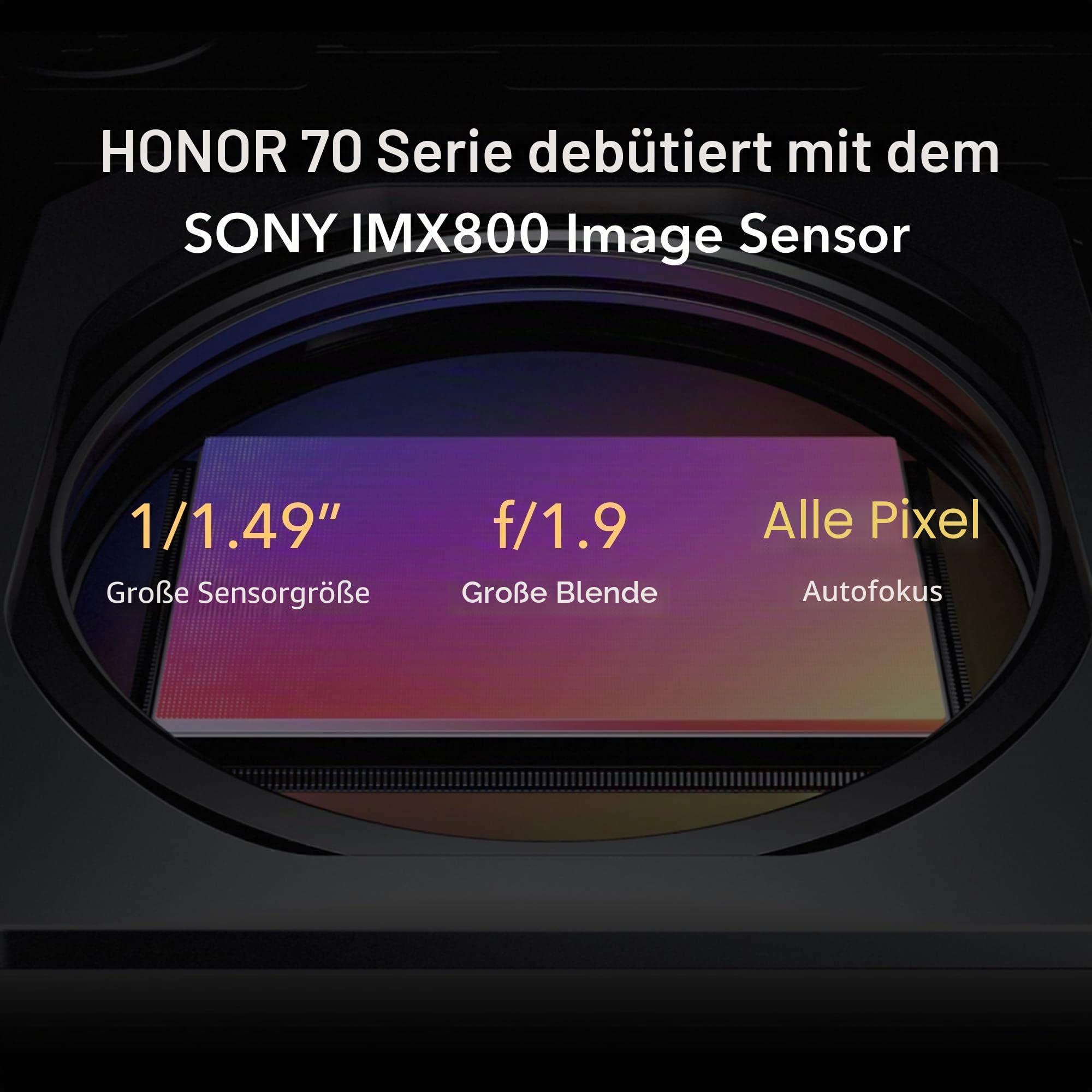 Honor 70 Smartphone, Handy 5G, SIM-frei entsperrt, 8+256GB, 54MP Dreifach-Rückkamera, 120Hz 6,67 Zoll OLED Curved Screen, Android 12, 4800mAh Midnight Black