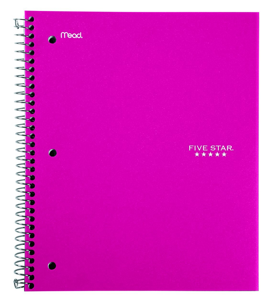 Five Star Wirebound Notebook, 5-Subject, 200-Count, Wide Rule, Purple (72559)