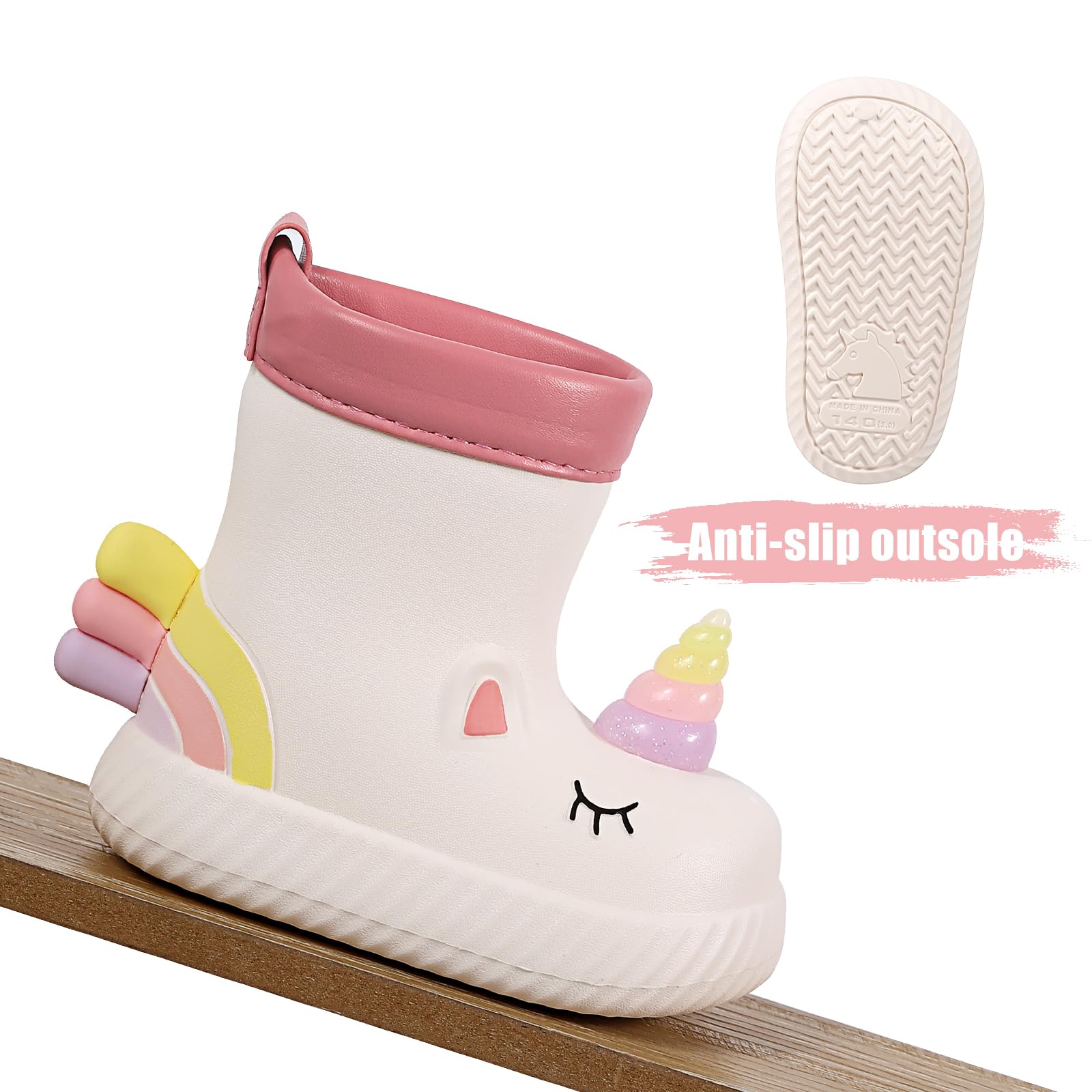MASOCIO Botas de Agua Niña Botas Lluvia Bebé Dibujos Animados de Animales Impermeables y Antideslizante Talla 20-29 EU
