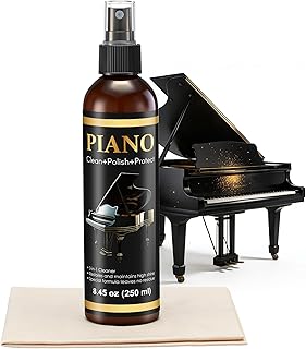 Piano Cleaner Polish and Protect Spray with Microfiber Cleaning Cloth, Cleaning and Care Kit for Pianos with High Gloss Finishes (8.45 Ounce)