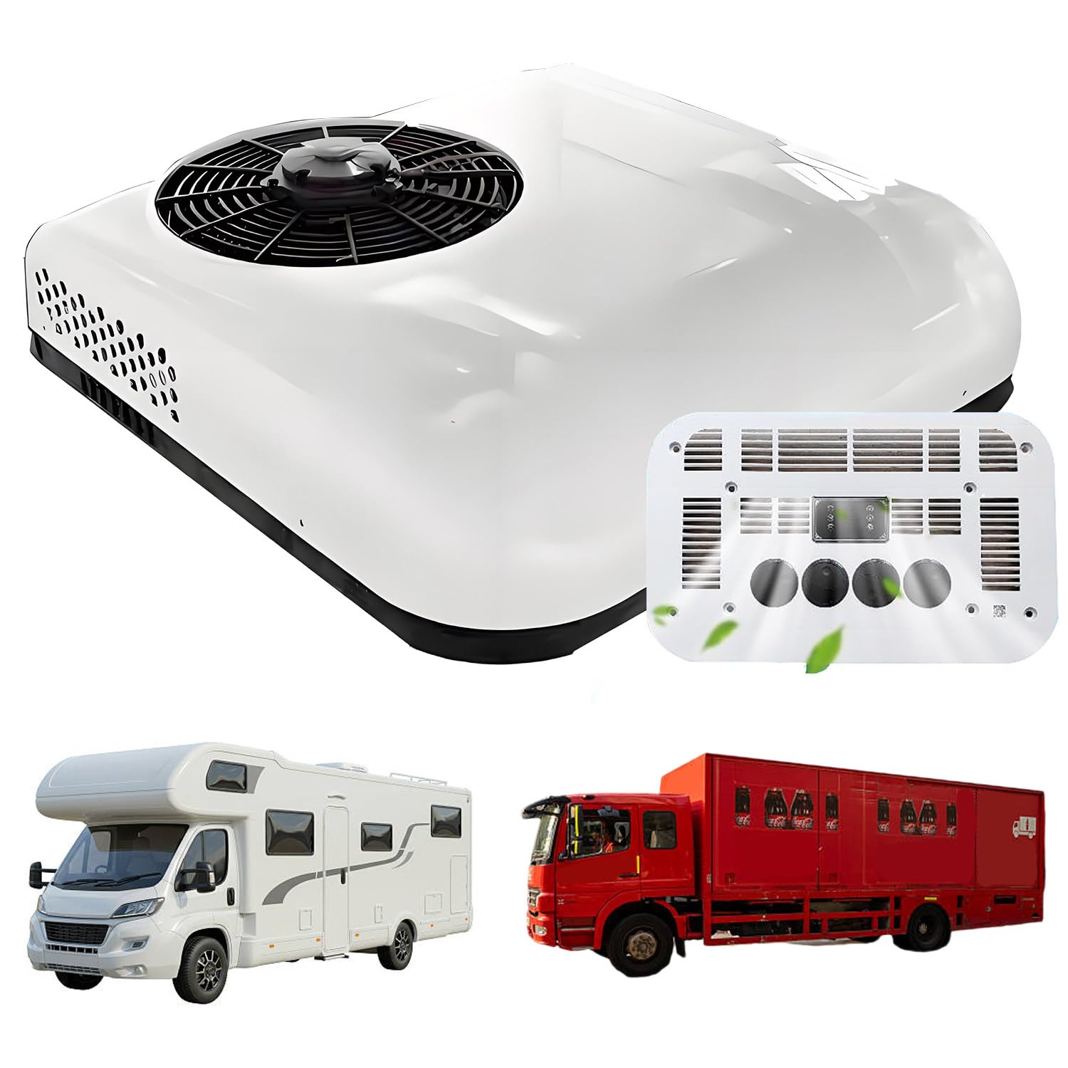 Klimatyzator dachowy 2200 W chłodzenie i ogrzewanie do kamperów, ciężarówek, kamperów, 24 V 12 V 48 V 60 V 72 V, z wyświetlaczem temperatury, energooszczędna konstrukcja