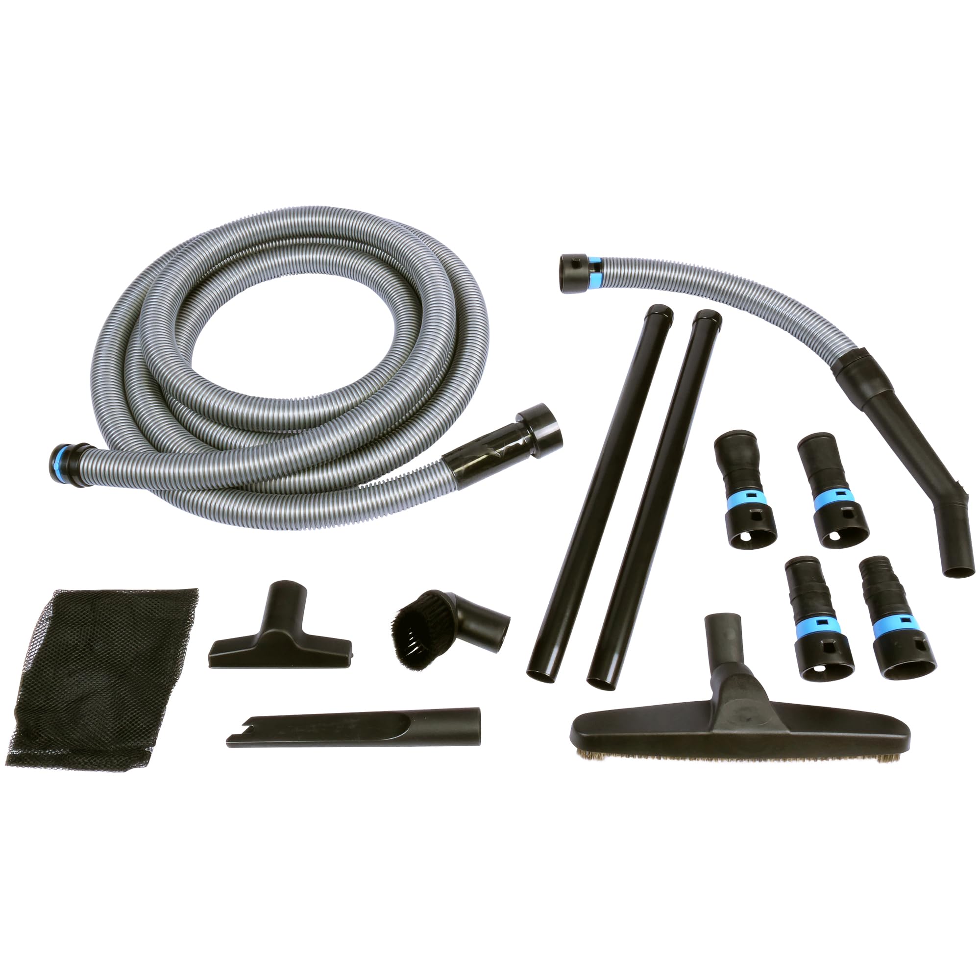 Quick Click Multi-Brand Power Tool Dust Collection Adapter Set and Full Cleanup Vacuum Accessories with 16 Ft. Hose for Home and Shop Wet/Dry Vacuums