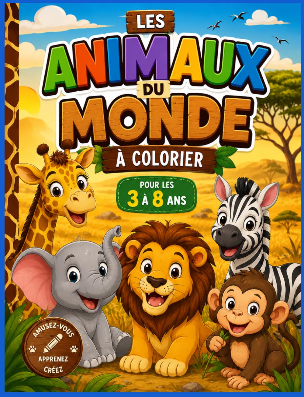 Les animaux du monde: Livre de coloriage pour les 3 à 8 ans
