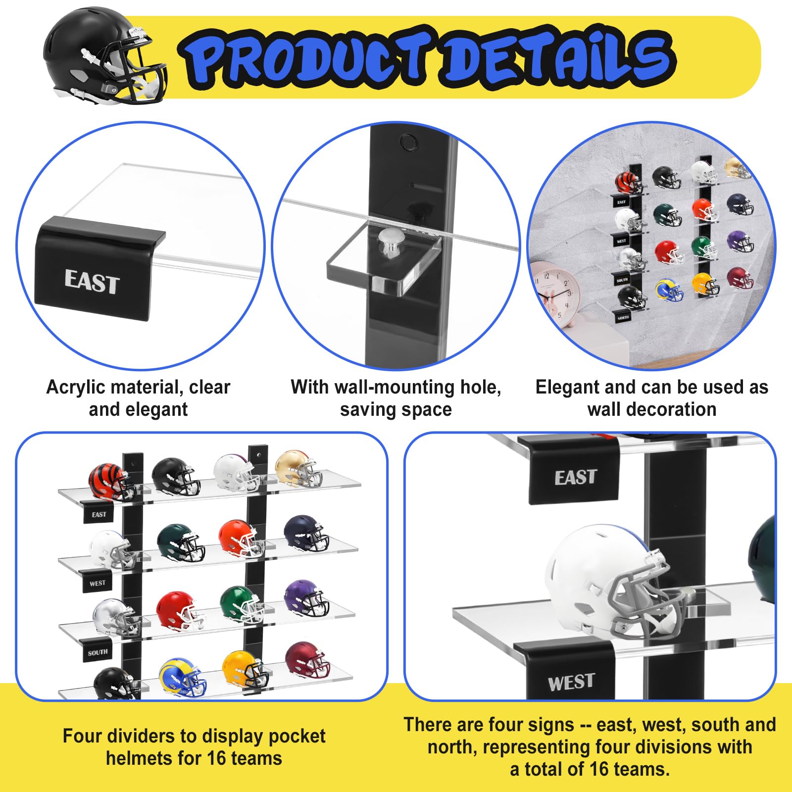 Amazon.com: Colingmill Mini Football Helmet Display Racks Wall Mount Pocket Helmet Storage Acrylic Clear Baseball Stand Display Rack Ideal Gift for Sports Enthusiast, 11.81 x 9.84 x 3.15 Inches : Sports & Outdoors Amazon.com: Colingmill Mini Football Helmet Display Racks Wall Mount Pocket Helmet Storage Acrylic Clear Baseball Stand Display Rack Ideal Gift for Sports Enthusiast, 11.81 x 9.84 x 3.15 Inches : Sports & Outdoors