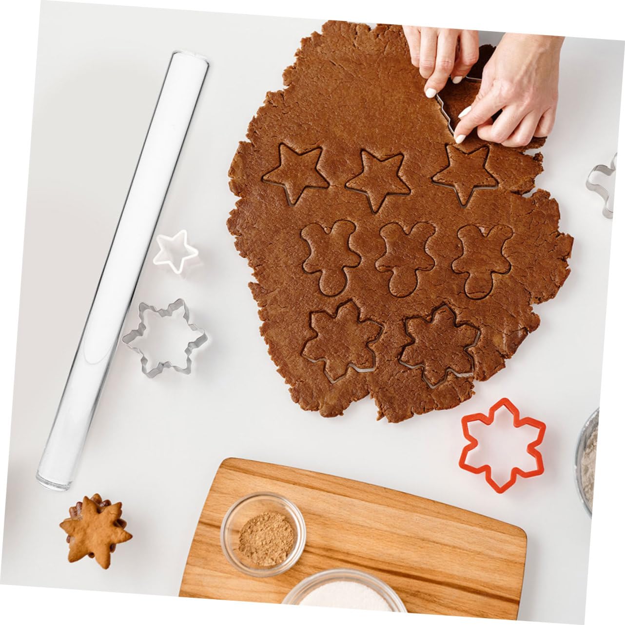 2 Pièces Fondant Rouleau À Pâtisserie Acrylique Antiadhésif Fondant Rouleau Pâte Rouleau Cuisine Décoration Outils pour Fondant Cookie Pâtisserie Pizza Argile Pâte