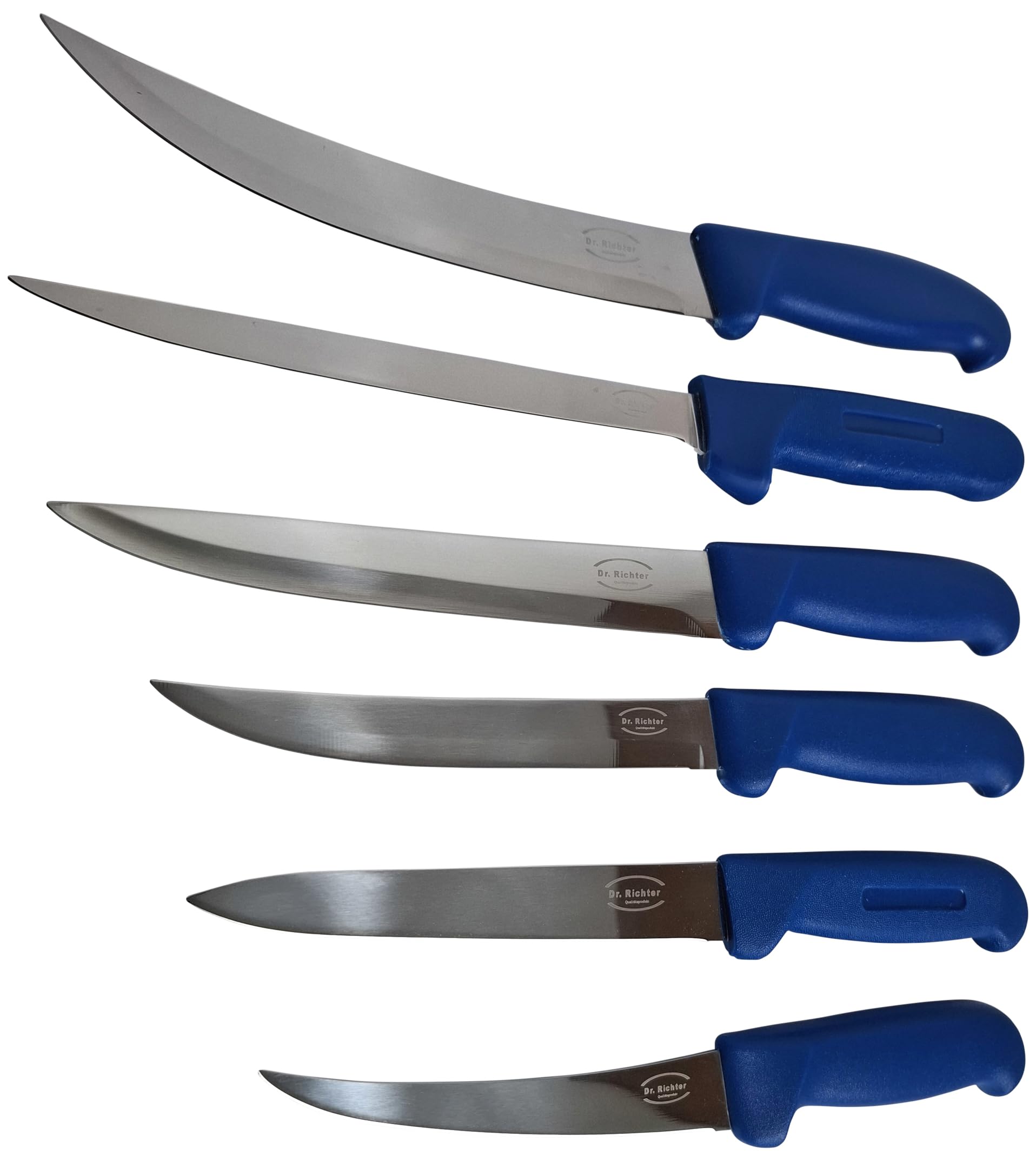 6-teiliges Metzgermesser Set Profi | Ausbeinmesser | Blockmesser | Filetiermesser