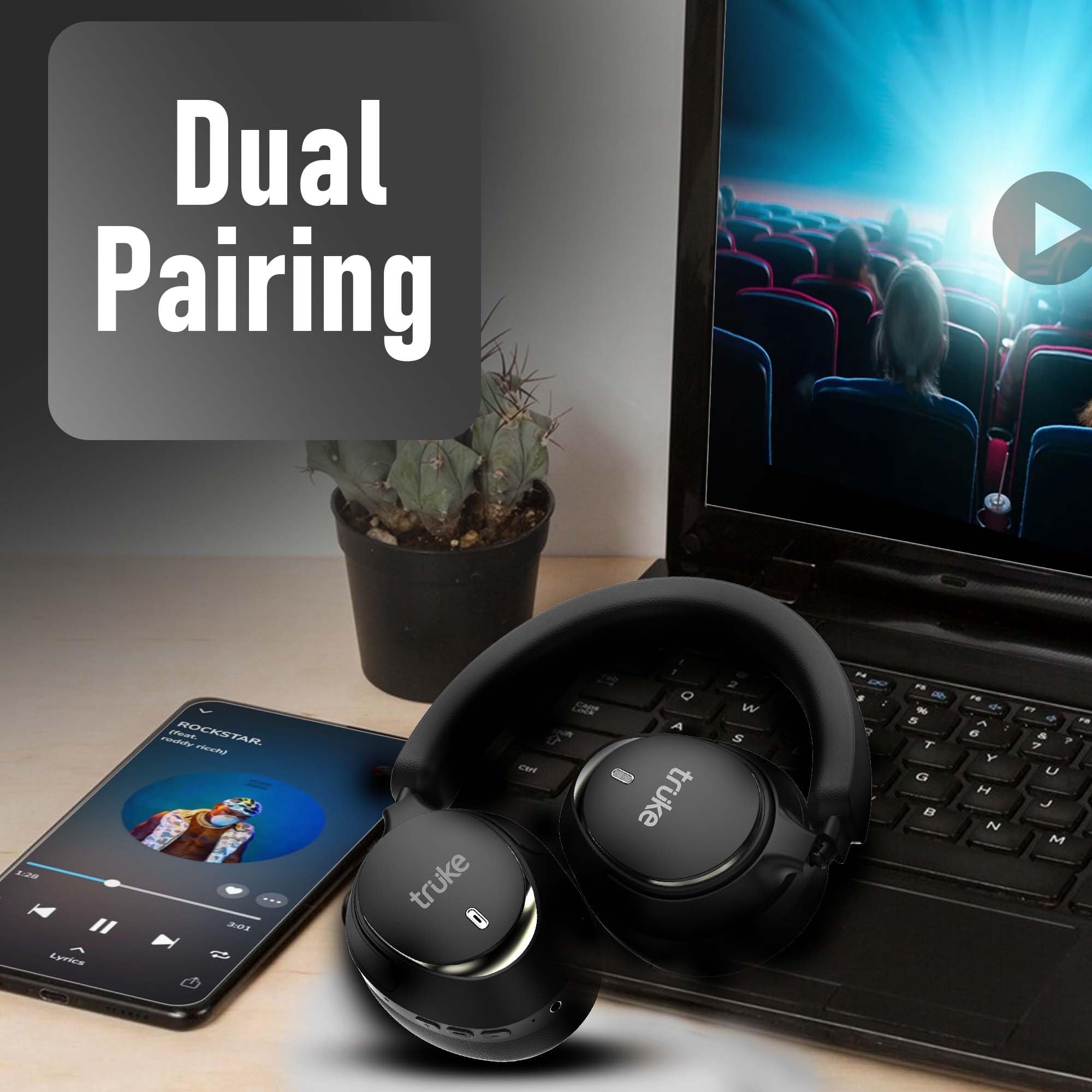 truke New Launch Aura Bass V2 Over The Ear Headphone with 50 -6