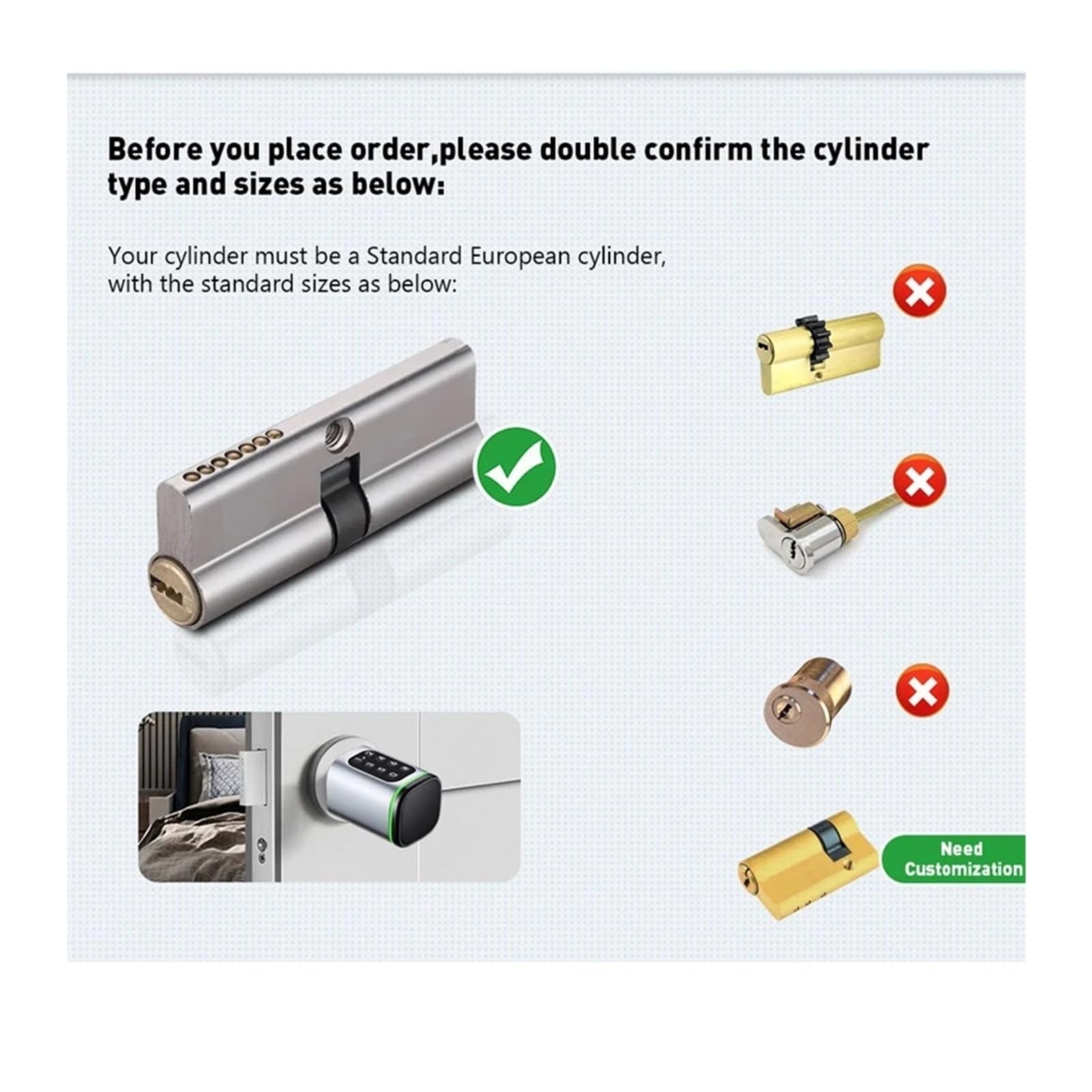 Cerradura de puerta Digital inteligente for Tuya, cerrojo de mortaja con 2 vías, longitud de cilindro ajustable, huella dactilar, contraseña, llave de aplicación, desbloqueo de tarjeta IC(35 and 35)