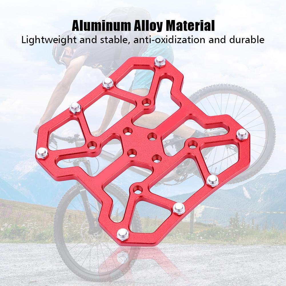 1 Paire D’adaptateurs De Pédale Plate – Alliage Alu, 9x9 Cm, Pour SPD – Convertit Votre Route Ou VTT En Mode Balade (rouge)