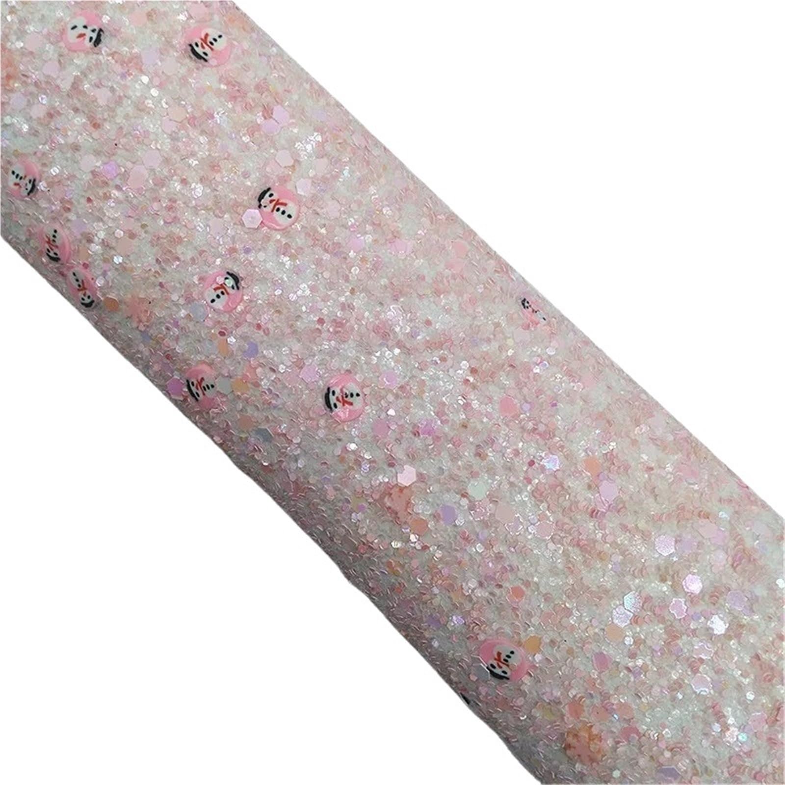 Sparkle PU Leather Fabric Chunky Glitter Faux Vinyl Fabric with Felt Backing Leather Sheets for Earrings Bows DIY Craft 21X29CM