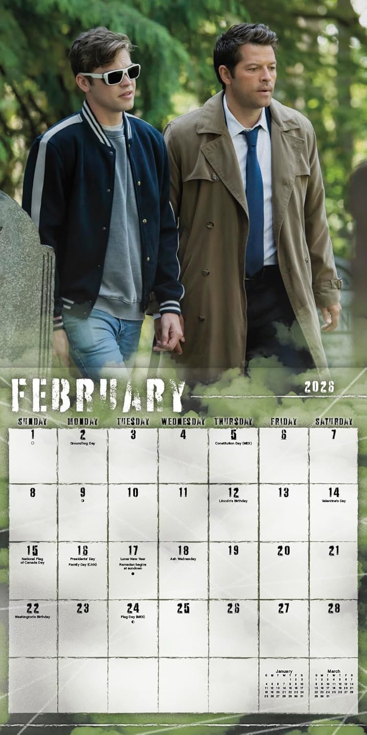Supernatural Calendar 2026 - Deluxe 2026 Supernatural TV Show Wall Calendar Bundle with Over 100 Reminder Stickers (Sam & Dean Winchester Gifts, Office Supplies) image 6 of 7 B0DJ3RSB77